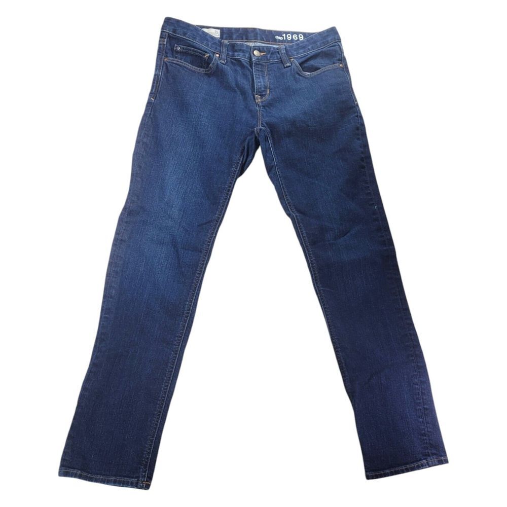 Gap 1969 Real Straight Womens Jeans Med Wash/Rinse Size 31R/10